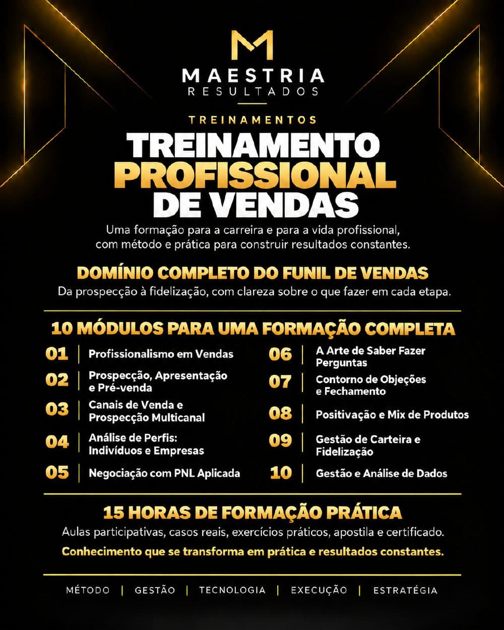 Treinamento Profissional de Vendas — 10 módulos e 15 horas de formação prática